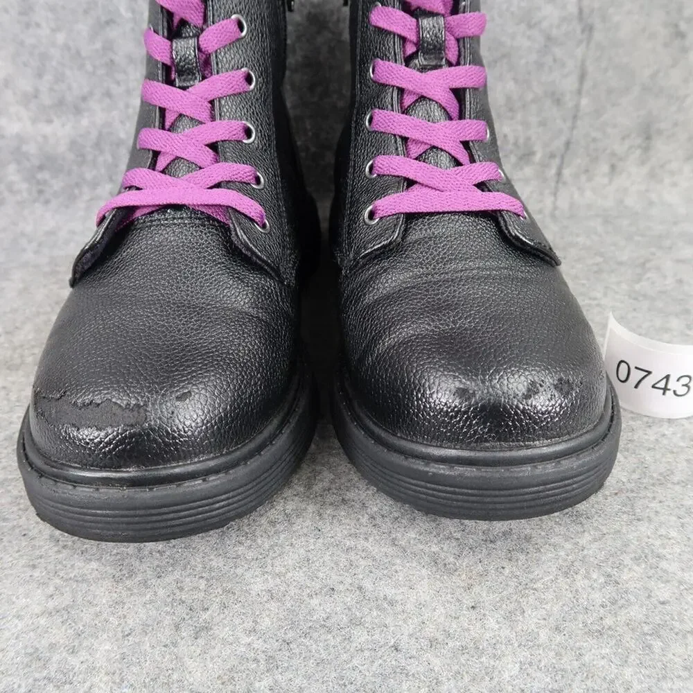 Art Class Shoes Kids 5 Boots Combat Biker Classic Lace Up Zip Black Casual Girls
